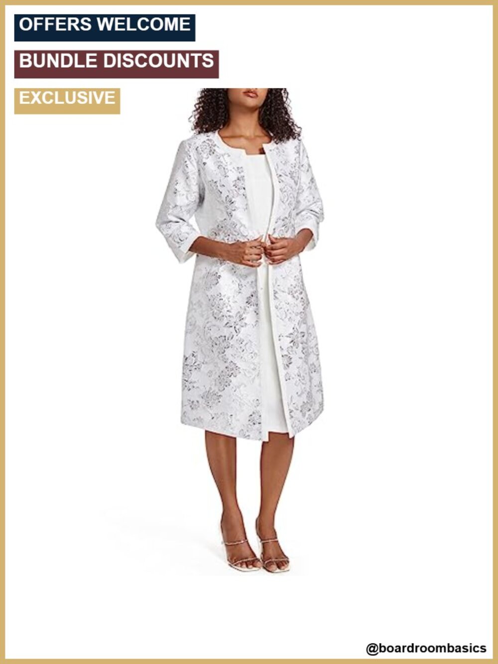 Two Piece Church Suit Dress Set Jacquard Embroidery Long Jacket Special Occasion